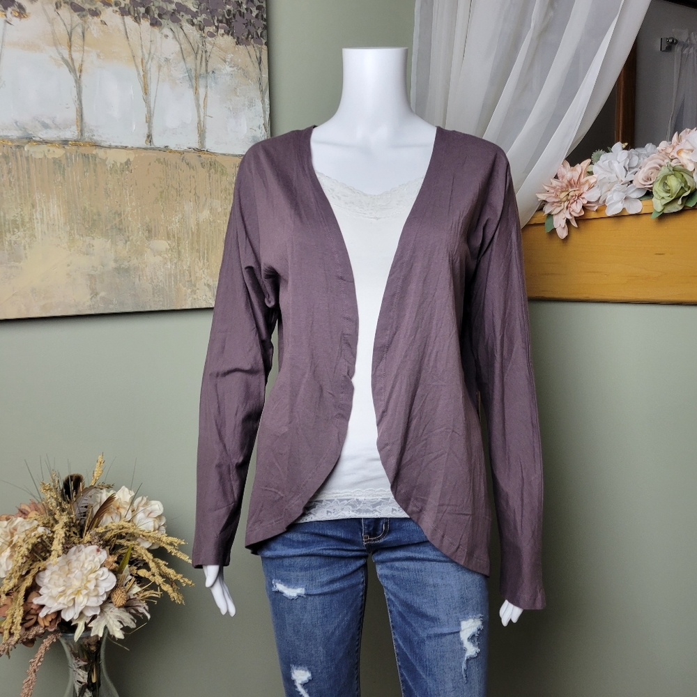 NWT Dusty Plum Purple Open Front Cardigan